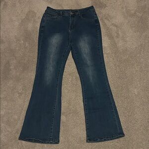 SHEIN Dark Blue Flare Jeans